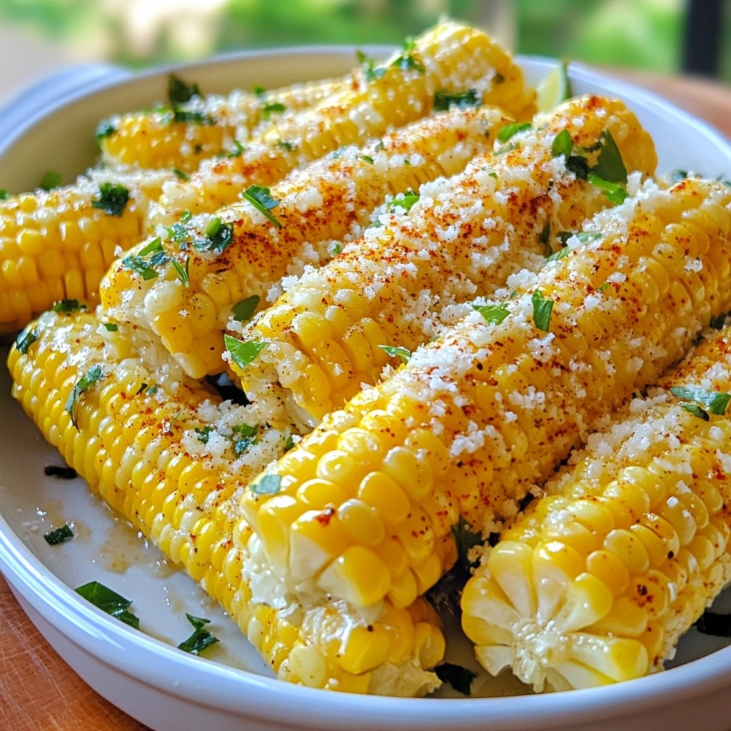 Garlic Parmesan Sweet Corn Off the Cob Delight