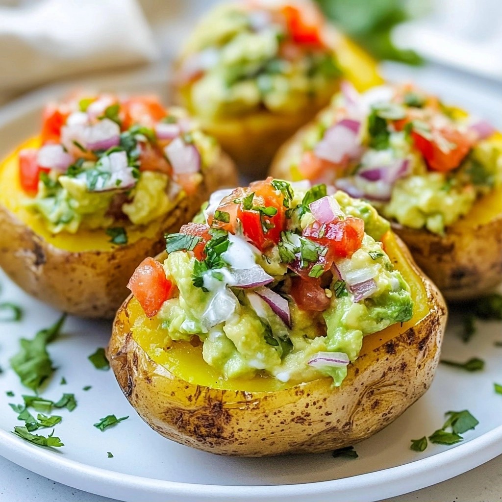 Baked Potato with Creamy Avocado Salsa Delight