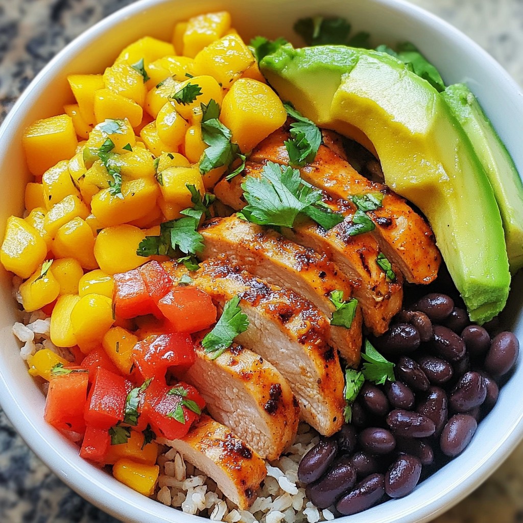 Spicy Mango Chicken Burrito Bowls Flavorful Delight
