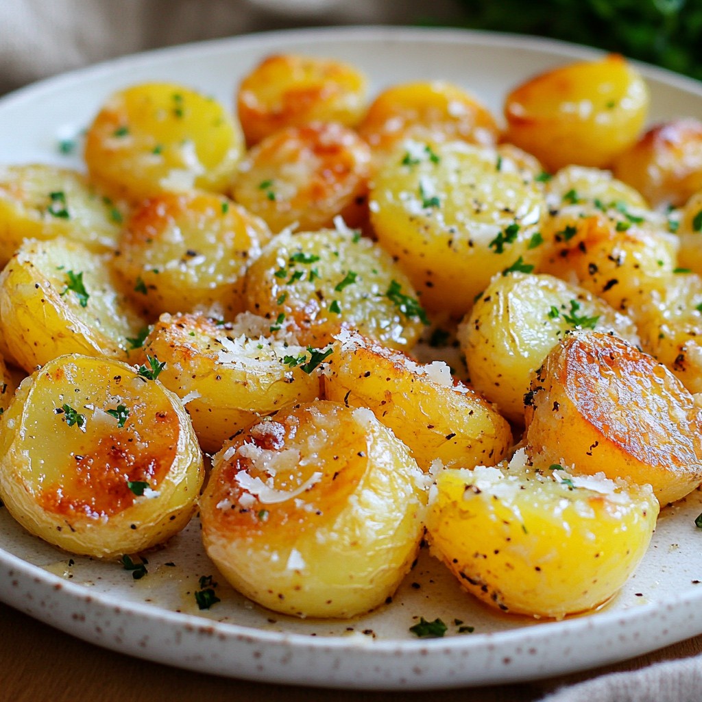 Quick Garlic Roasted Potato with Parmesan Delight