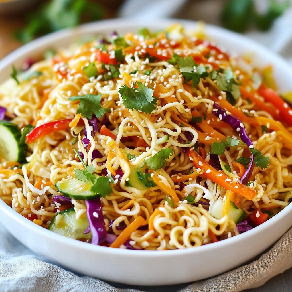 Sesame Ginger Ramen Salad Fresh and Crunchy Delight