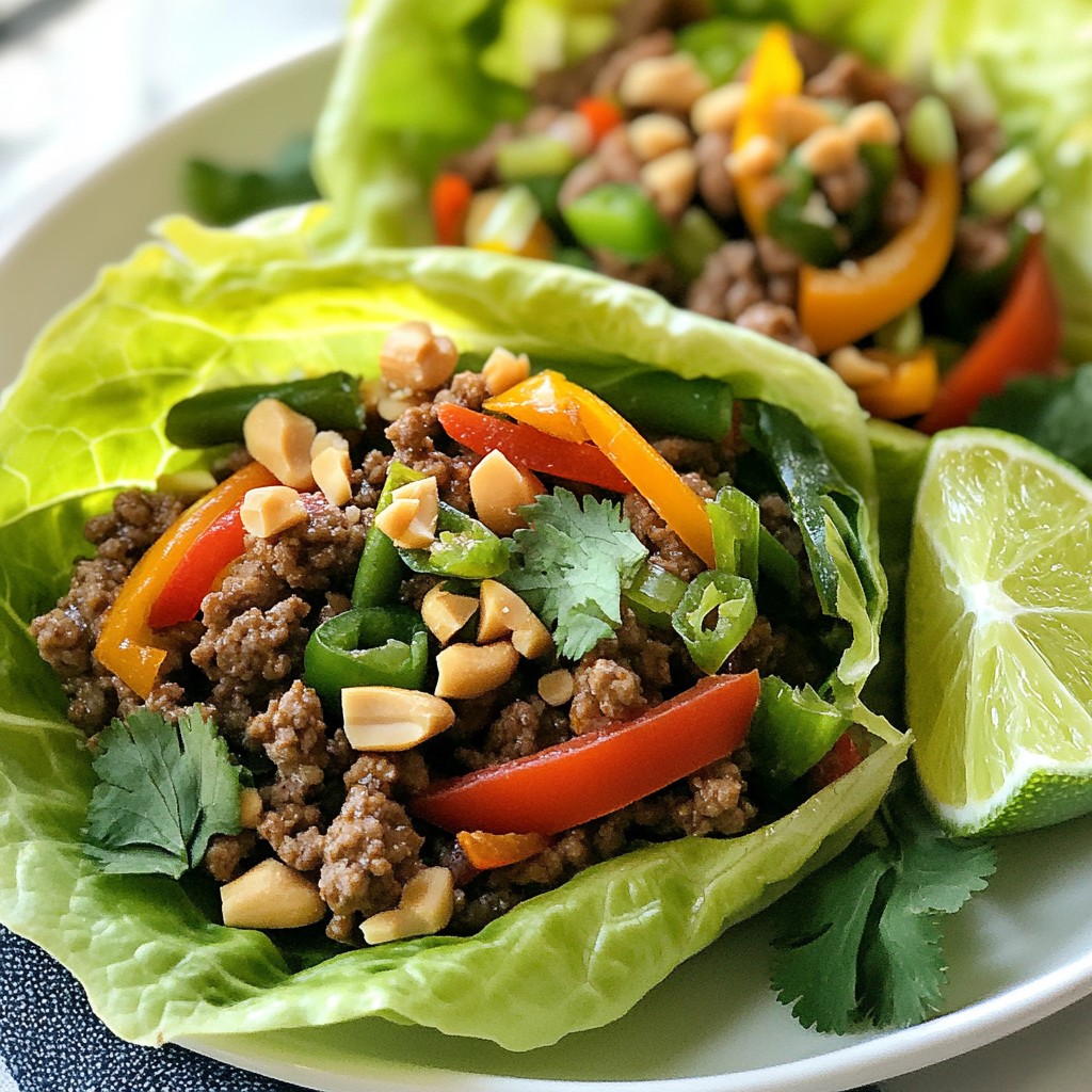 Thai Basil Beef Lettuce Wraps Flavorful and Fresh Meal