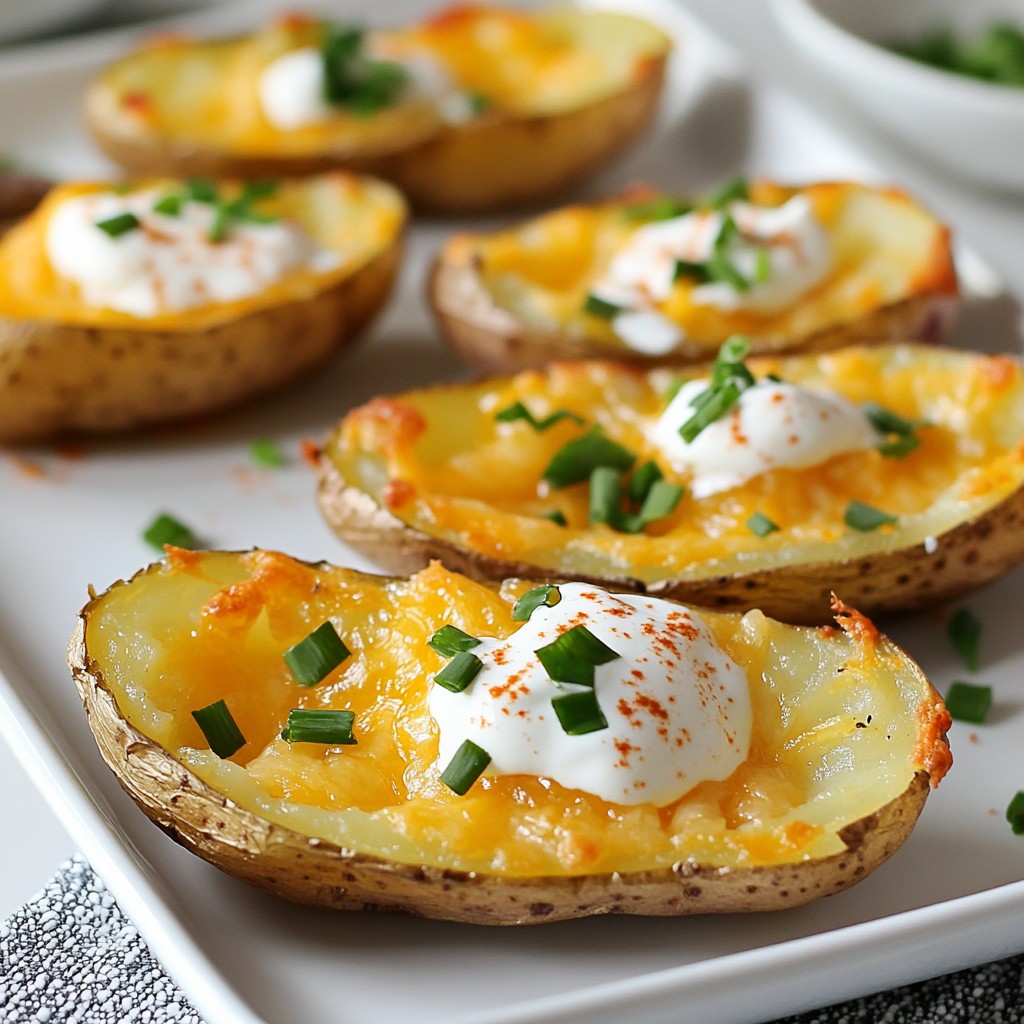 Crispy Potato Skins with Cheddar and Chives Delight