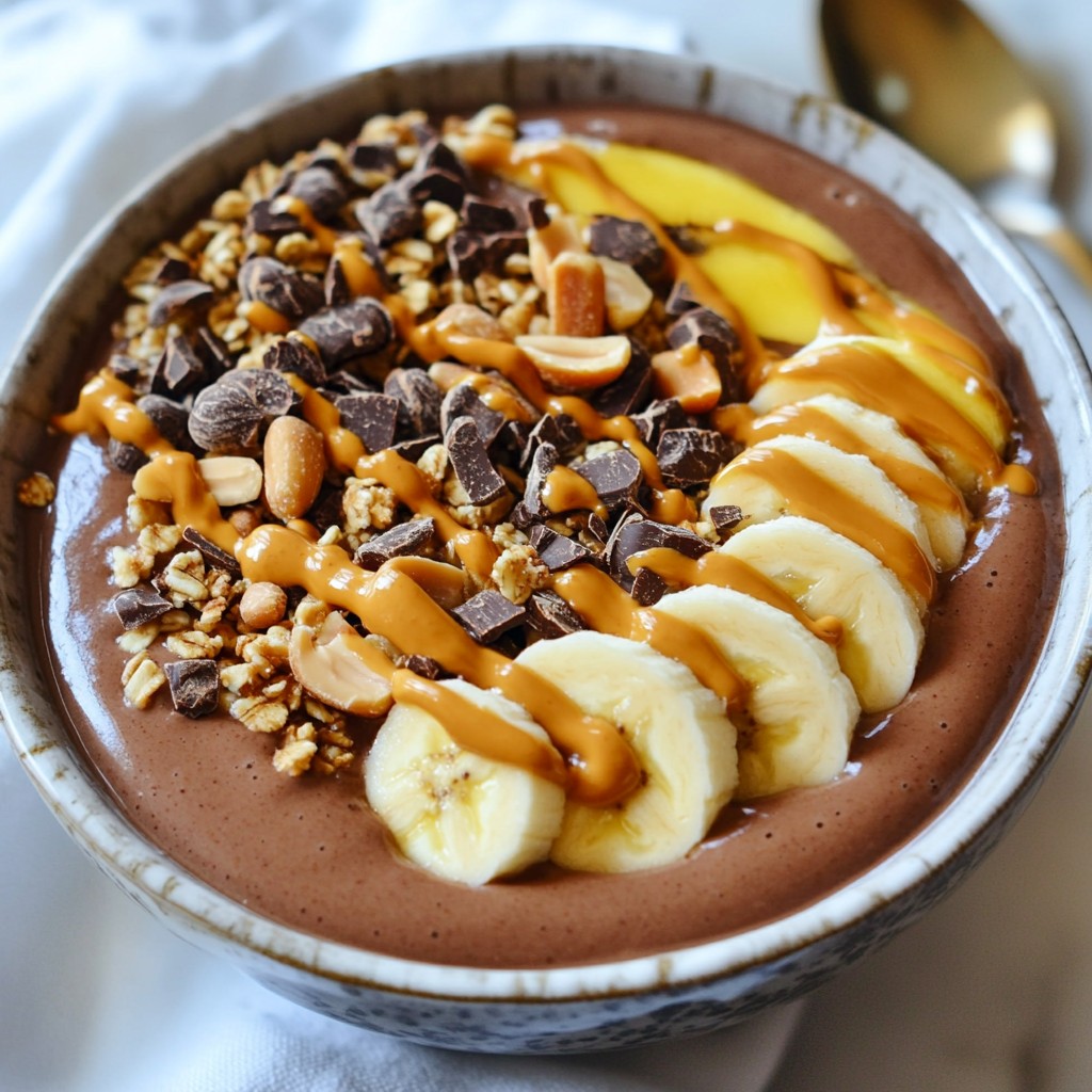 Chocolate Peanut Butter Smoothie Bowl Delightful Recipe