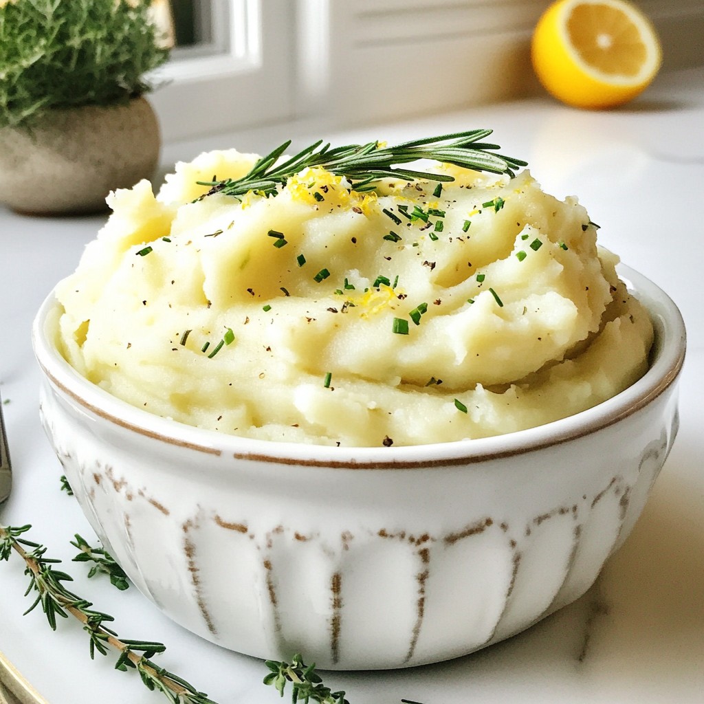 Herb Infused Mashed Potatoes with Lemon Zest Flavor