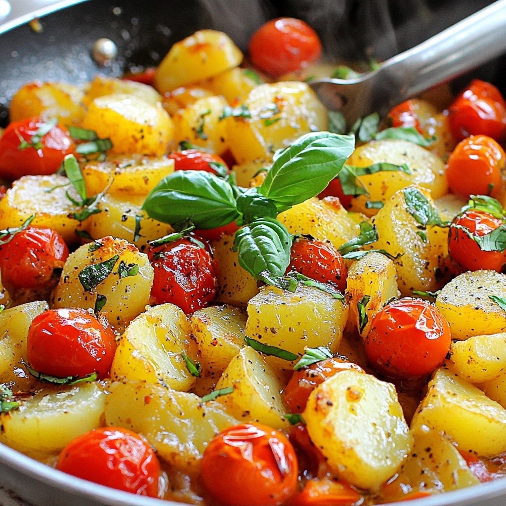 Quick Potato and Tomato Skillet with Basil Delight