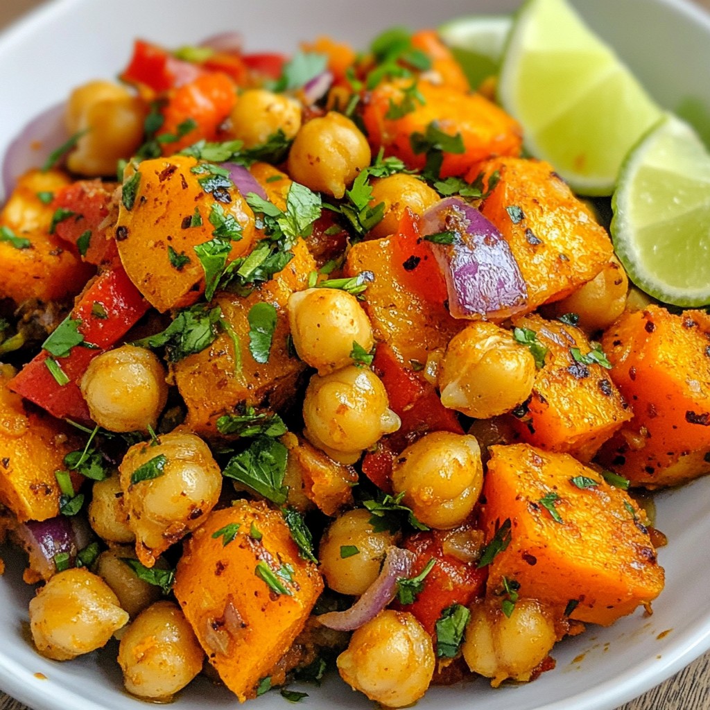 Spicy Sweet Potato and Chickpea Sheet Pan Delight