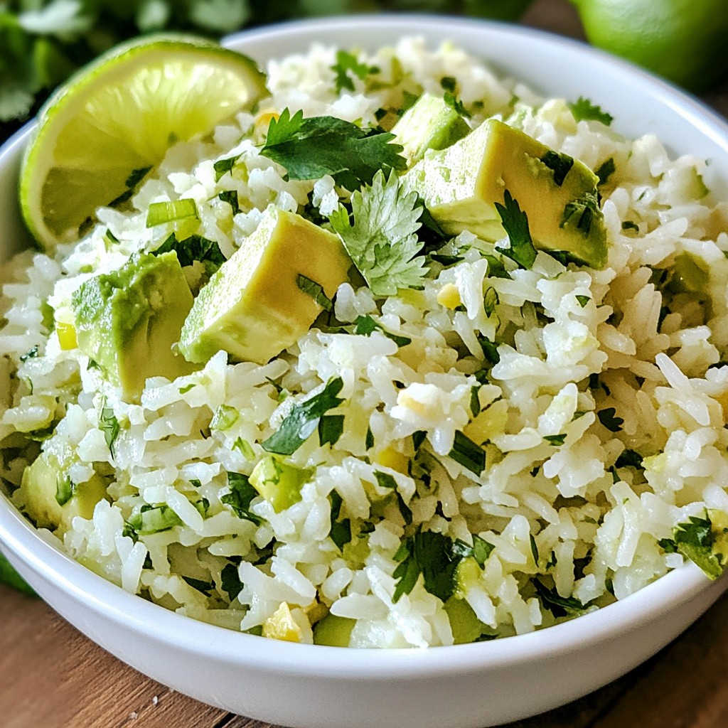 Avocado Lime Cilantro Rice Fresh and Flavorful Dish