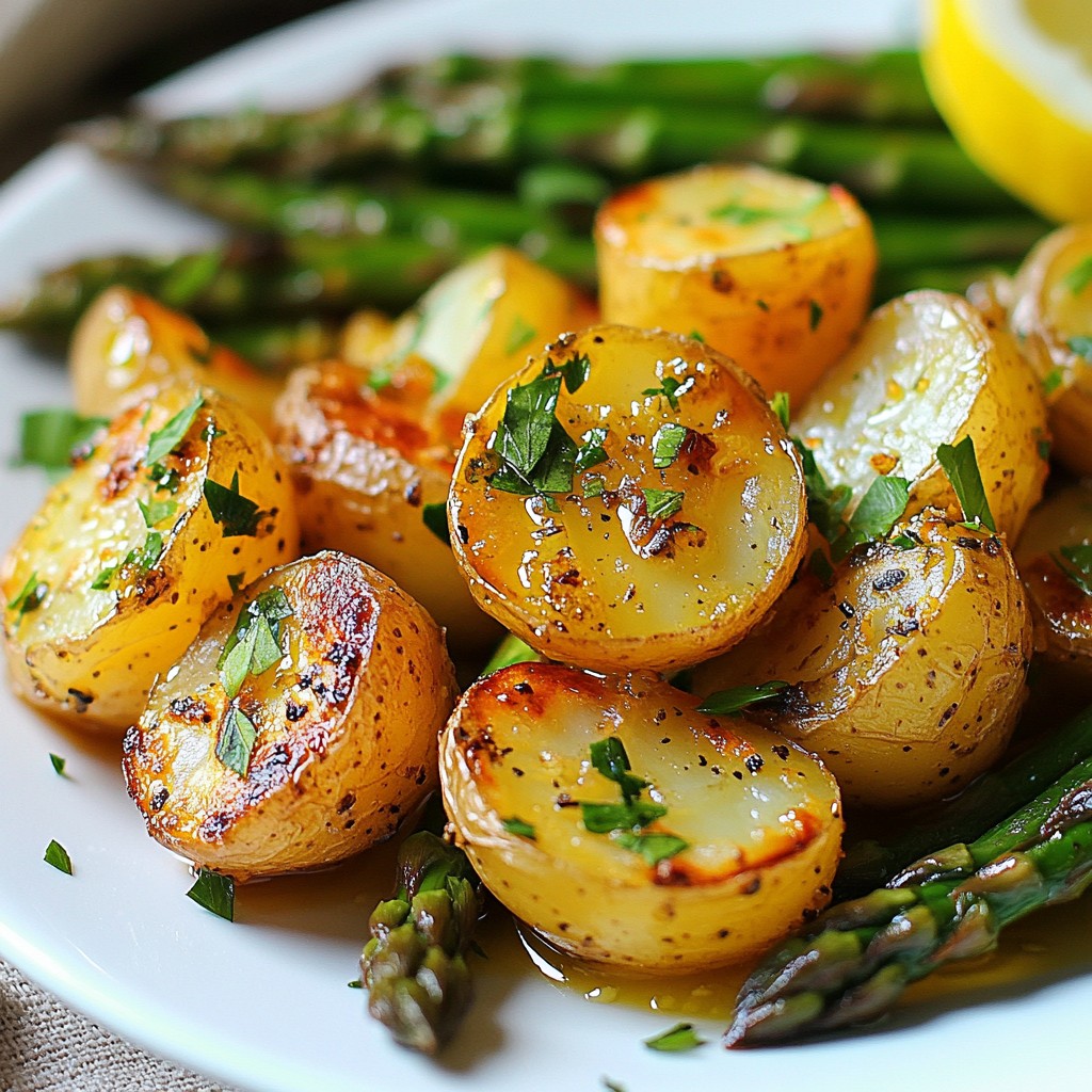 One-Pan Roasted Potatoes with Asparagus Delight