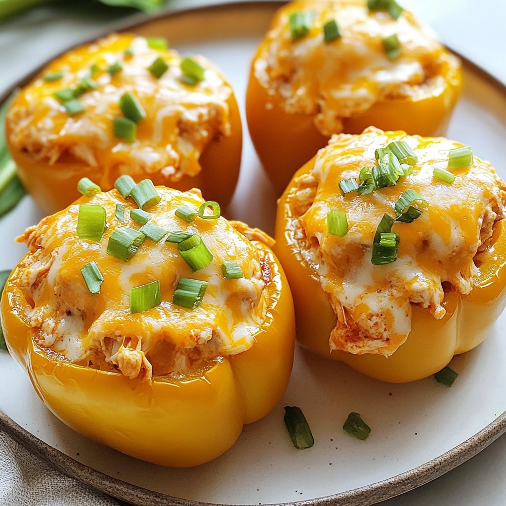 Buffalo Chicken Stuffed Peppers Flavorful and Filling Dish