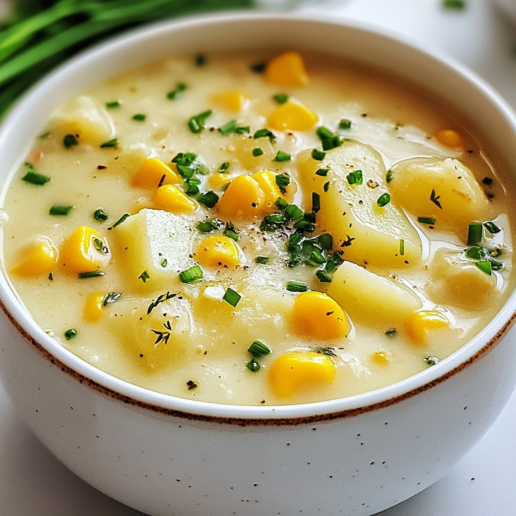 Quick Potato and Corn Chowder Creamy Comfort Soup