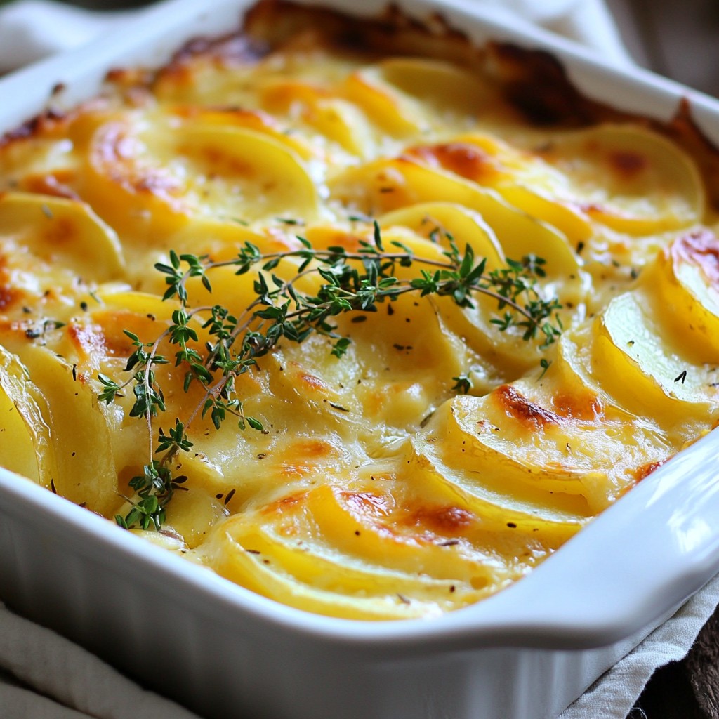 Layered Potato Gratin with Gruyere Cheese Delight