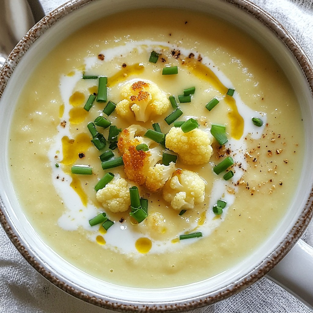 Roasted Garlic Cauliflower Soup Creamy and Nourishing
