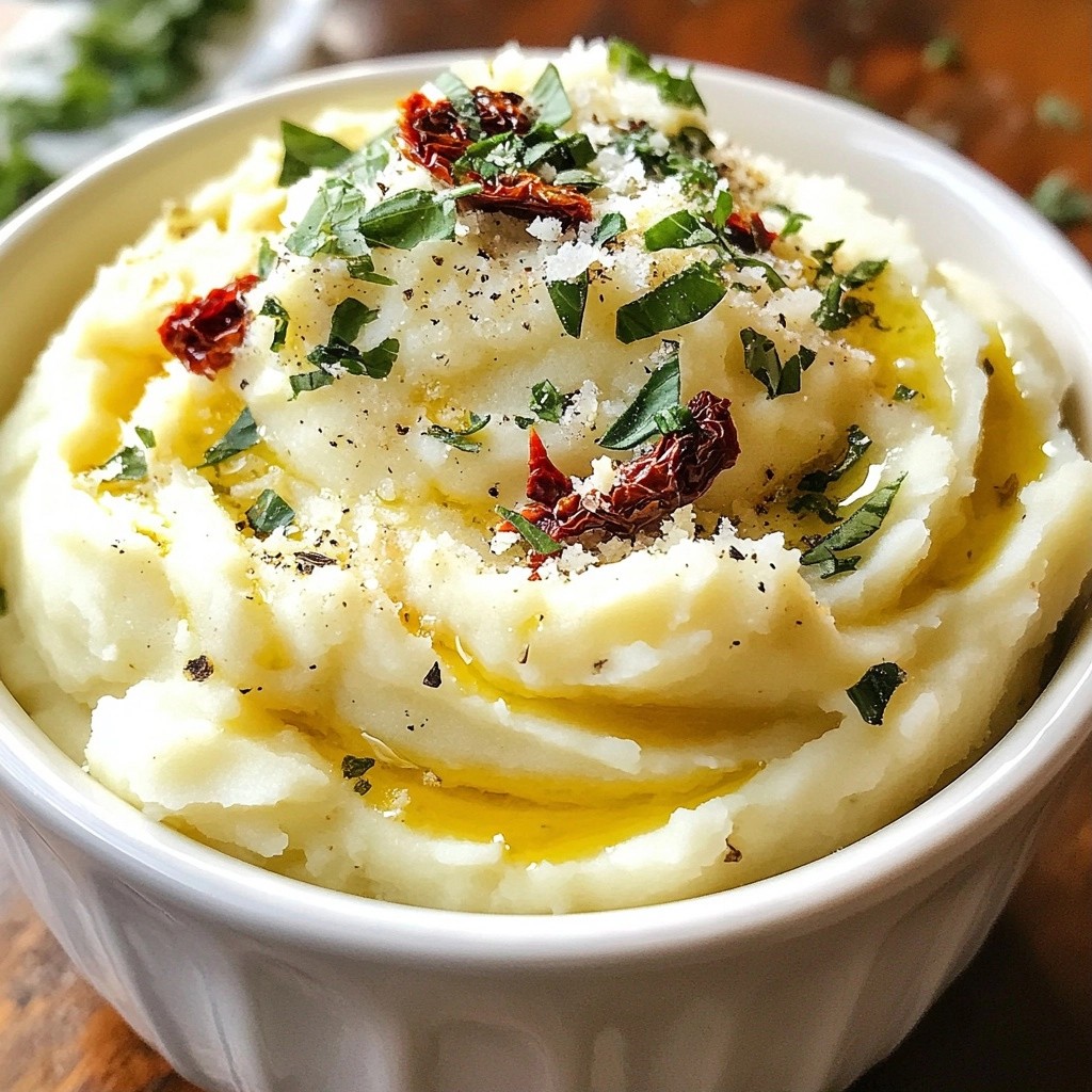 Mashed Potato with Basil and Sun-Dried Tomatoes Bliss