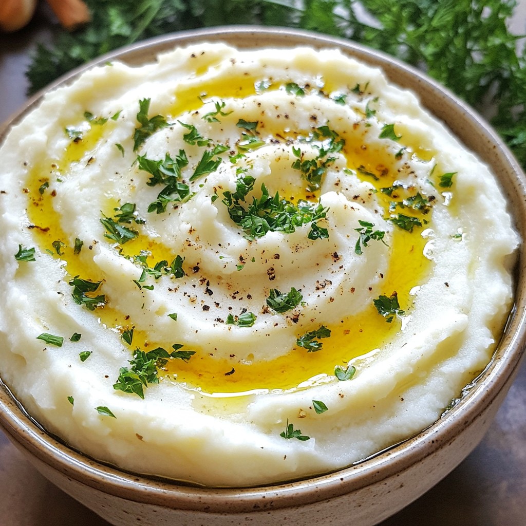Roasted Garlic Mashed Cauliflower Creamy Delight