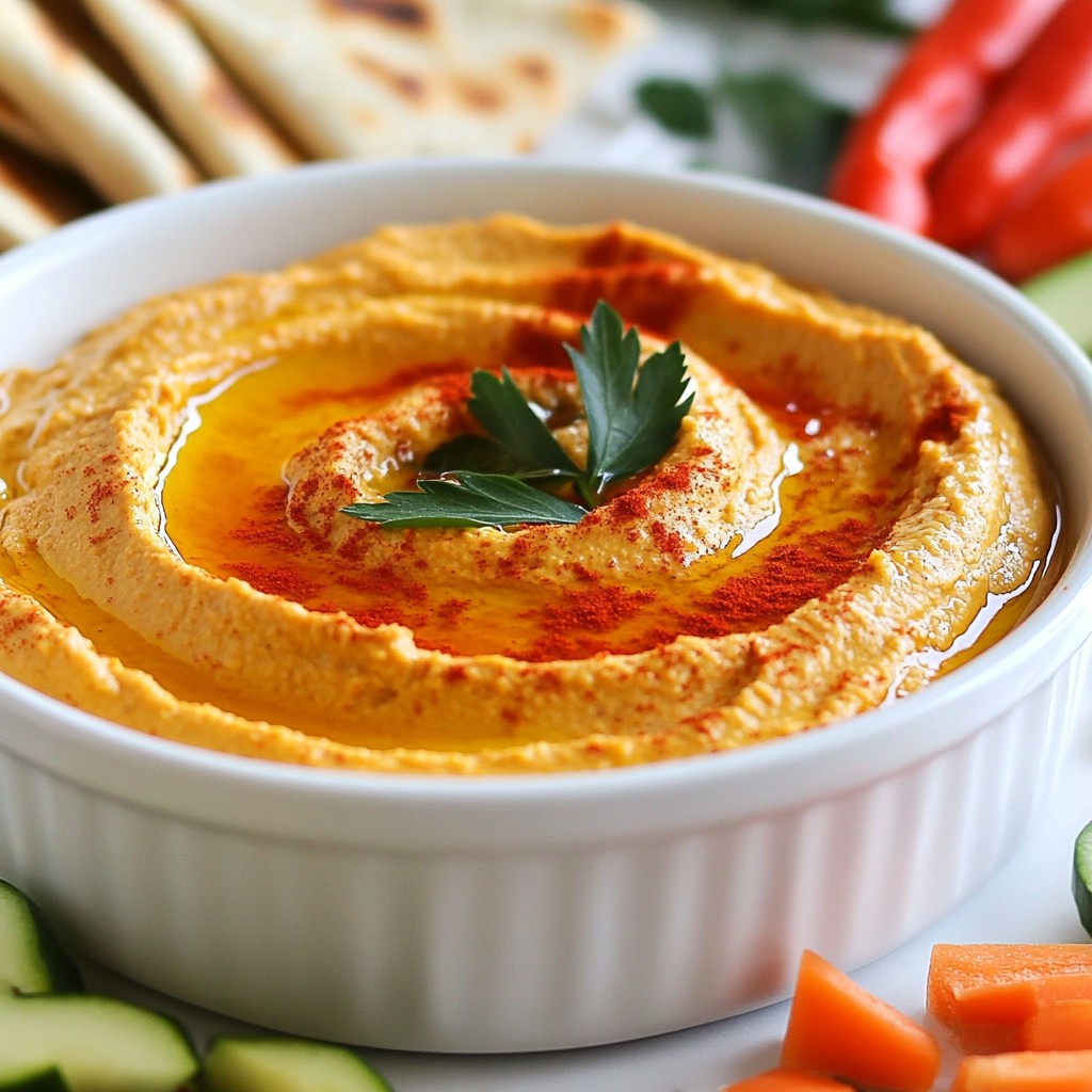 Roasted Red Pepper Hummus Flavorful and Simple Dip