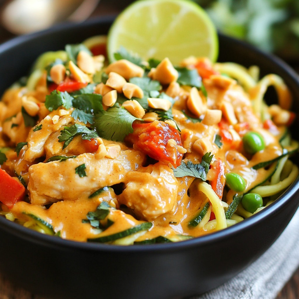 Thai Peanut Chicken Zoodle Bowls Flavorful and Simple