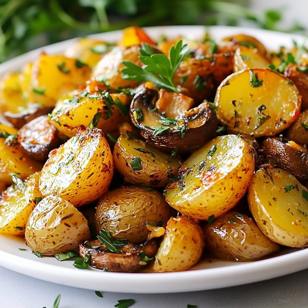 Herbed Roasted Potato and Mushroom Medley Delight