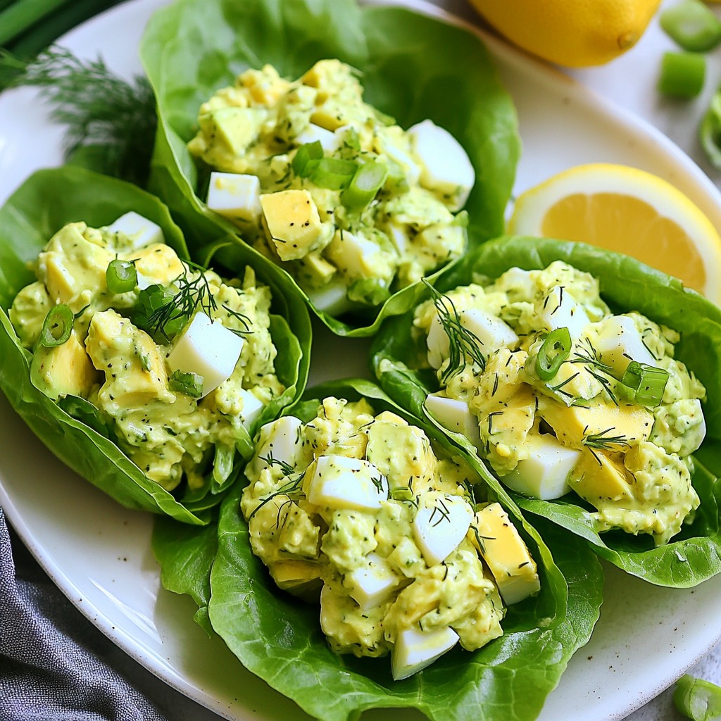 Avocado Egg Salad Lettuce Wraps Fresh and Tasty Meal