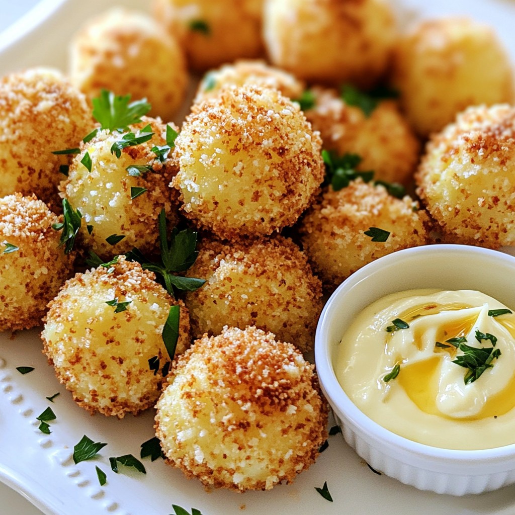 Crunchy Potato Balls with Garlic Aioli Delight