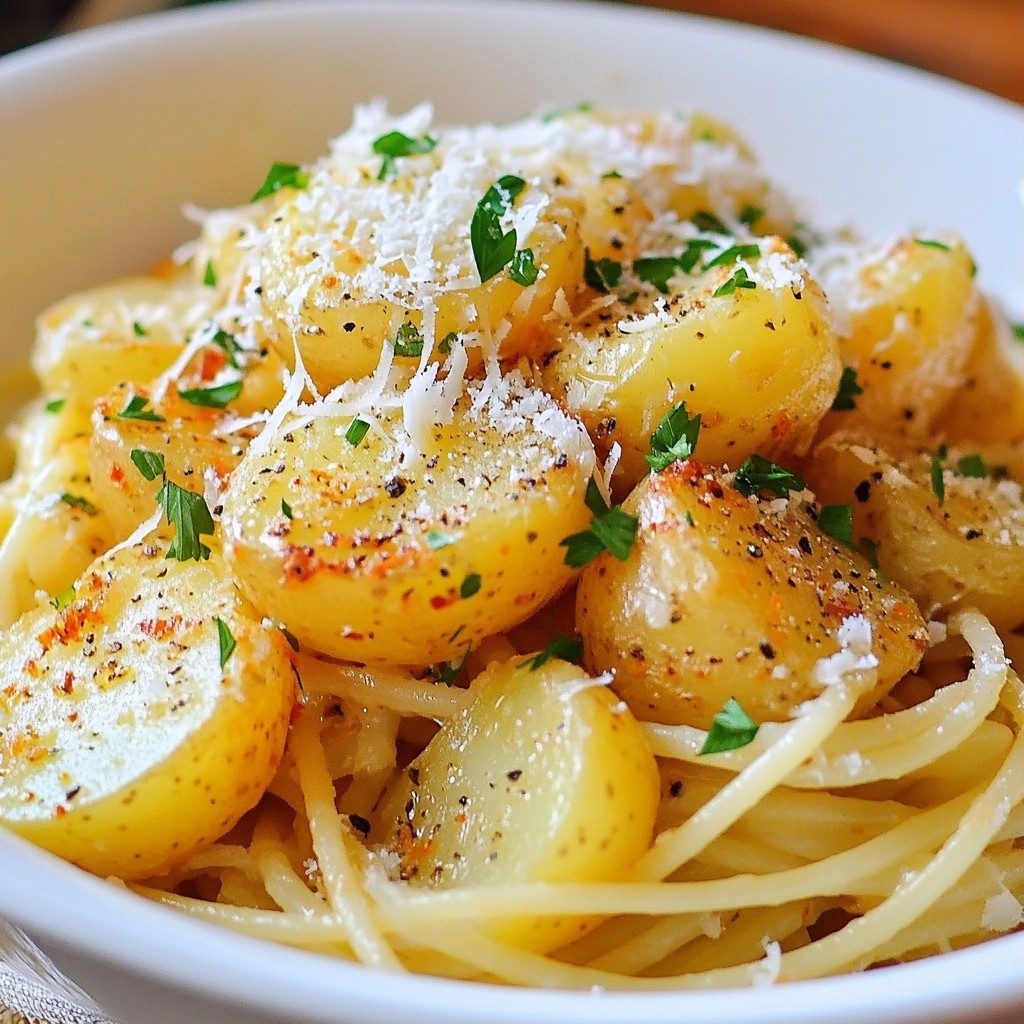 Simple Roasted Potato and Garlic Pasta Delight