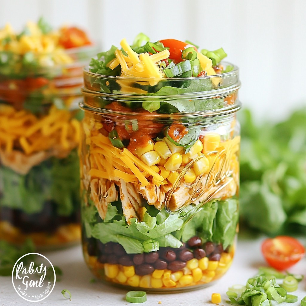 BBQ Ranch Chicken Salad Jars Fresh and Tasty Meal