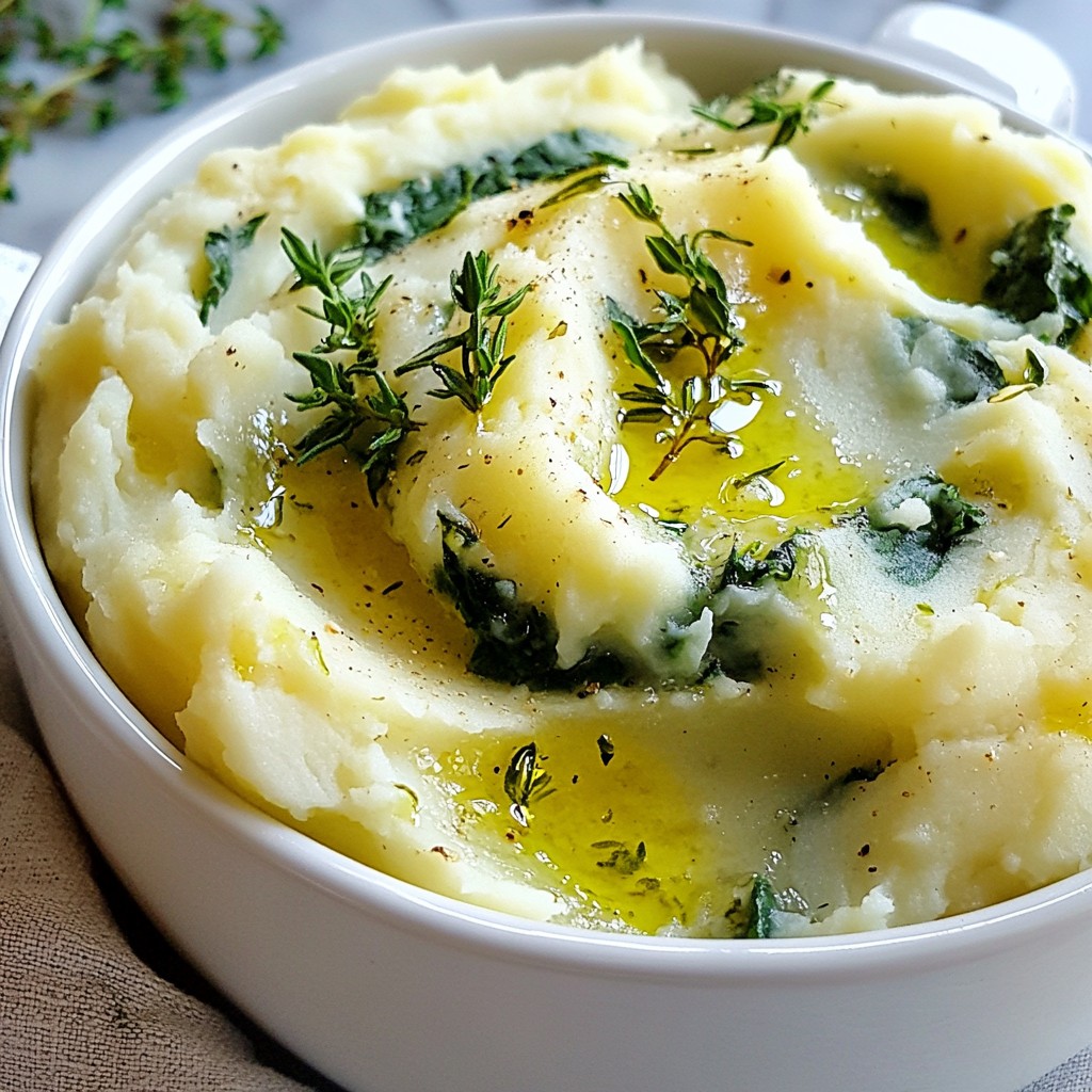 Garlic Herb Mashed Potato with Spinach Delight