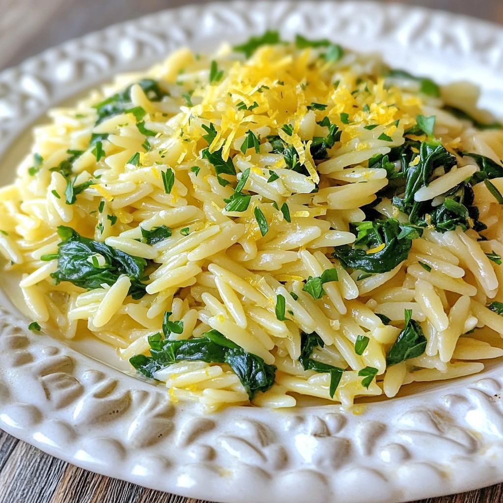 Lemon Garlic Orzo with Spinach Flavorful and Simple