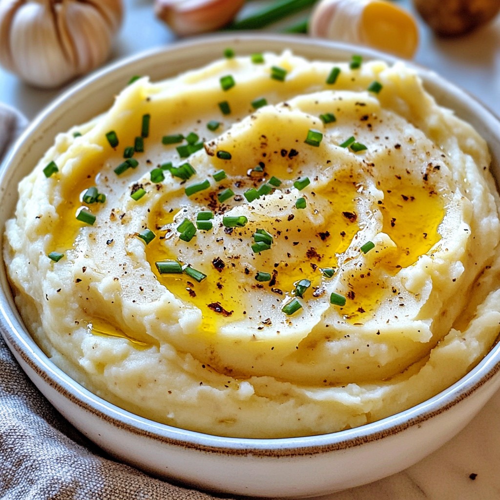 Truffle Mashed Potato with Roasted Garlic Delight