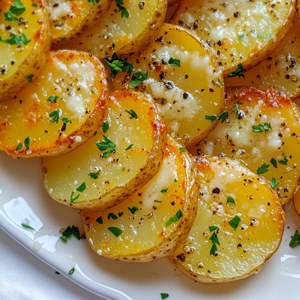 Quick Garlic Parmesan Potato Slices Crispy and Flavorful