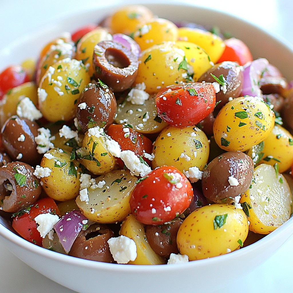 Quick Greek-Style Potato Salad with Lemon and Olives Recipe