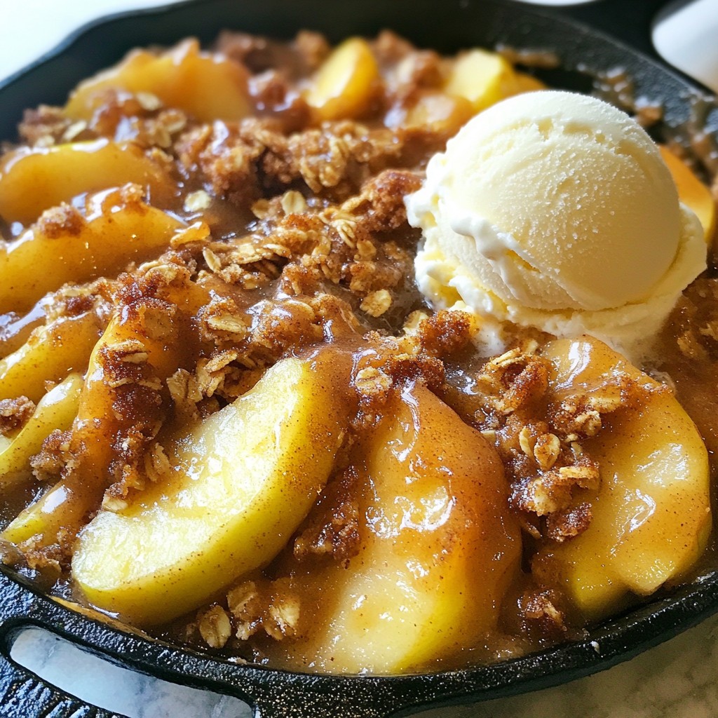 Caramel Apple Crisp Skillet Irresistible Dessert Treat
