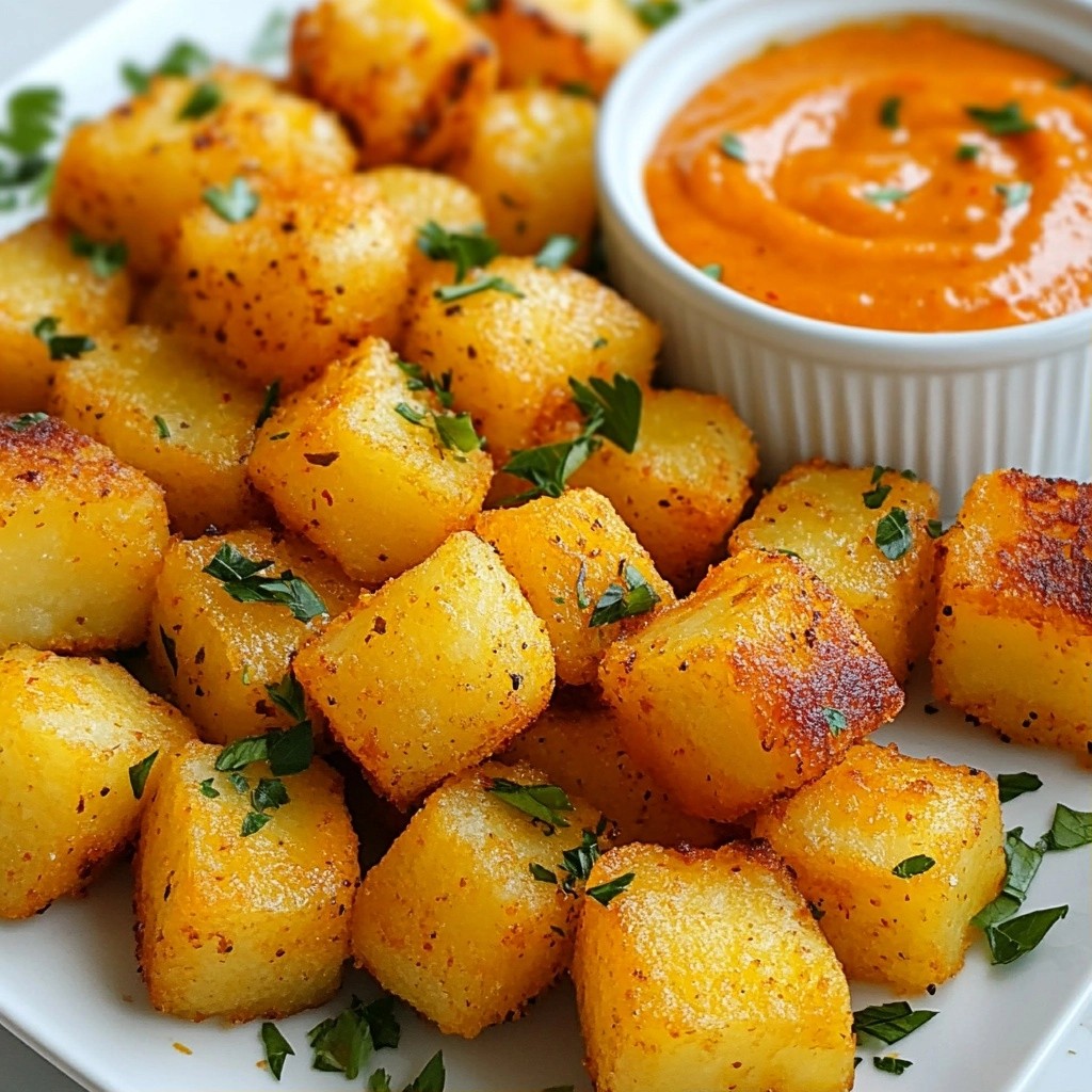 Crispy Potato Bites with Spicy Sriracha Dip Delight