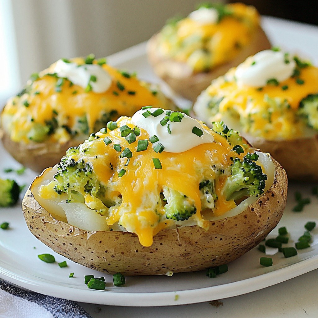 Stuffed Baked Potato with Broccoli and Cheese Delight