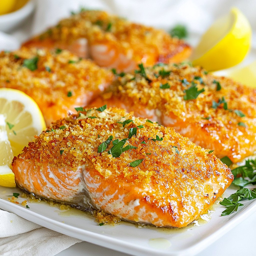 Garlic Parmesan Crusted Salmon Savory and Tasty Dish