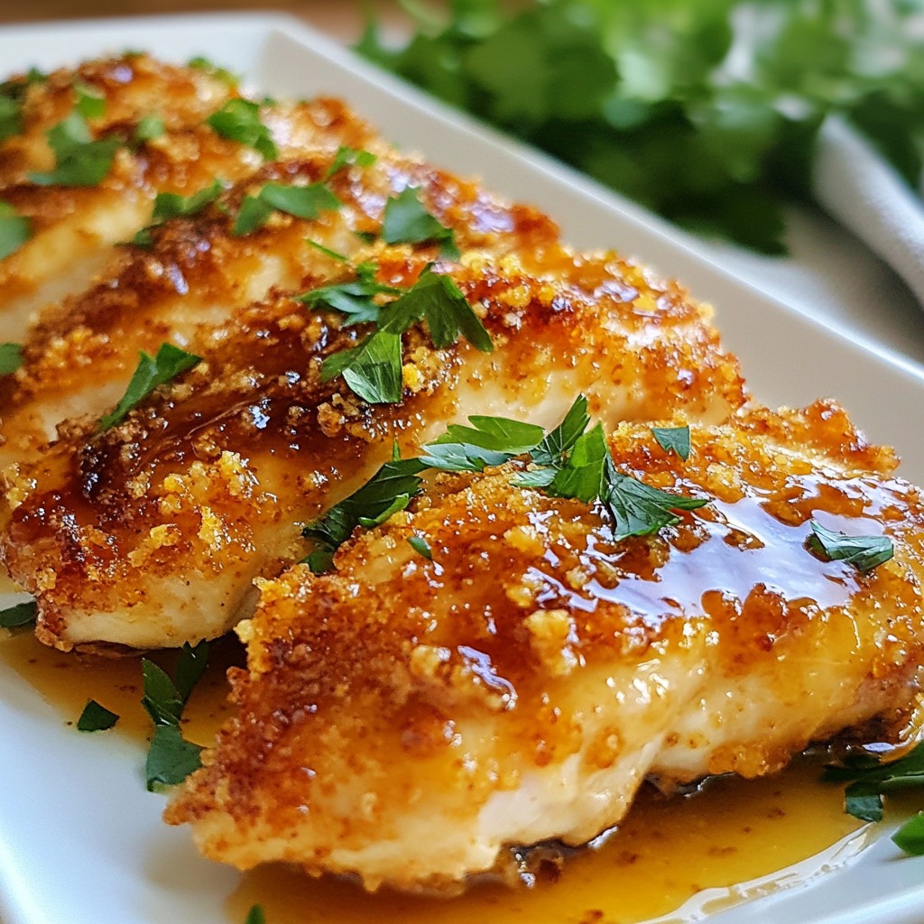 Honey Mustard Pretzel Chicken Crispy Oven Delight
