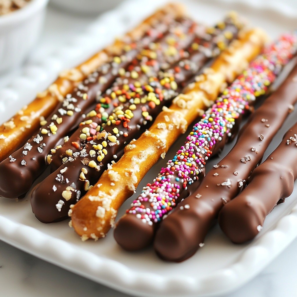Chocolate Dipped Pretzel Rods Simple and Tasty Treat