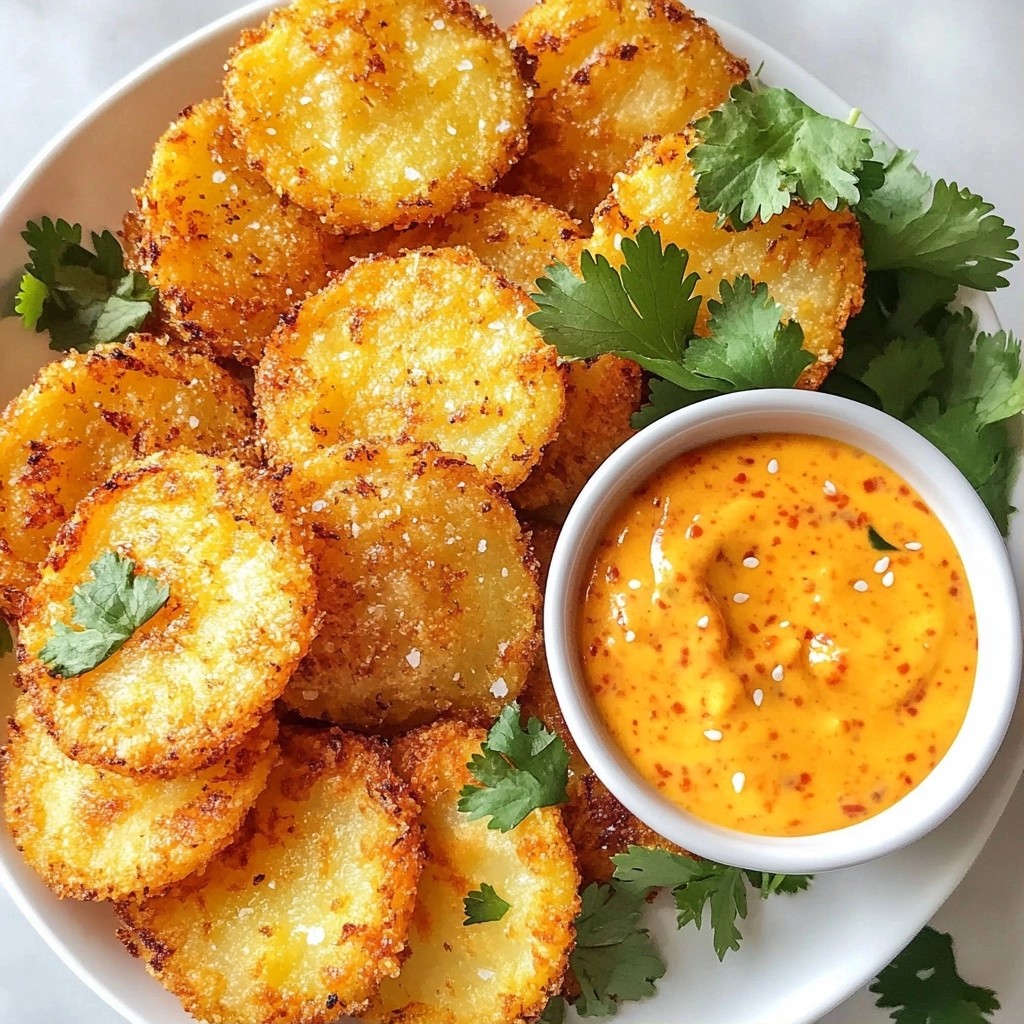 Crispy Potato Discs with Sriracha Mayo Delight