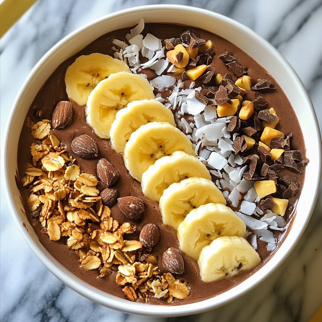 Chocolate Peanut Butter Banana Smoothie Bowl Delight
