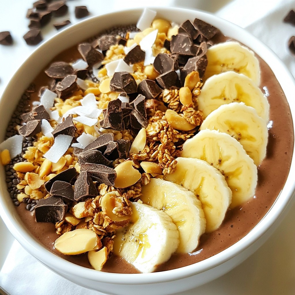 Chocolate Peanut Butter Banana Smoothie Bowl Delight