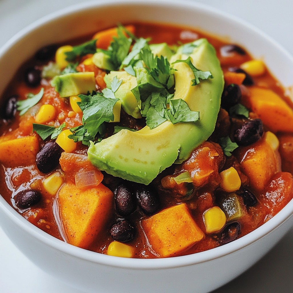 Vegan Sweet Potato Black Bean Chili Hearty and Wholesome