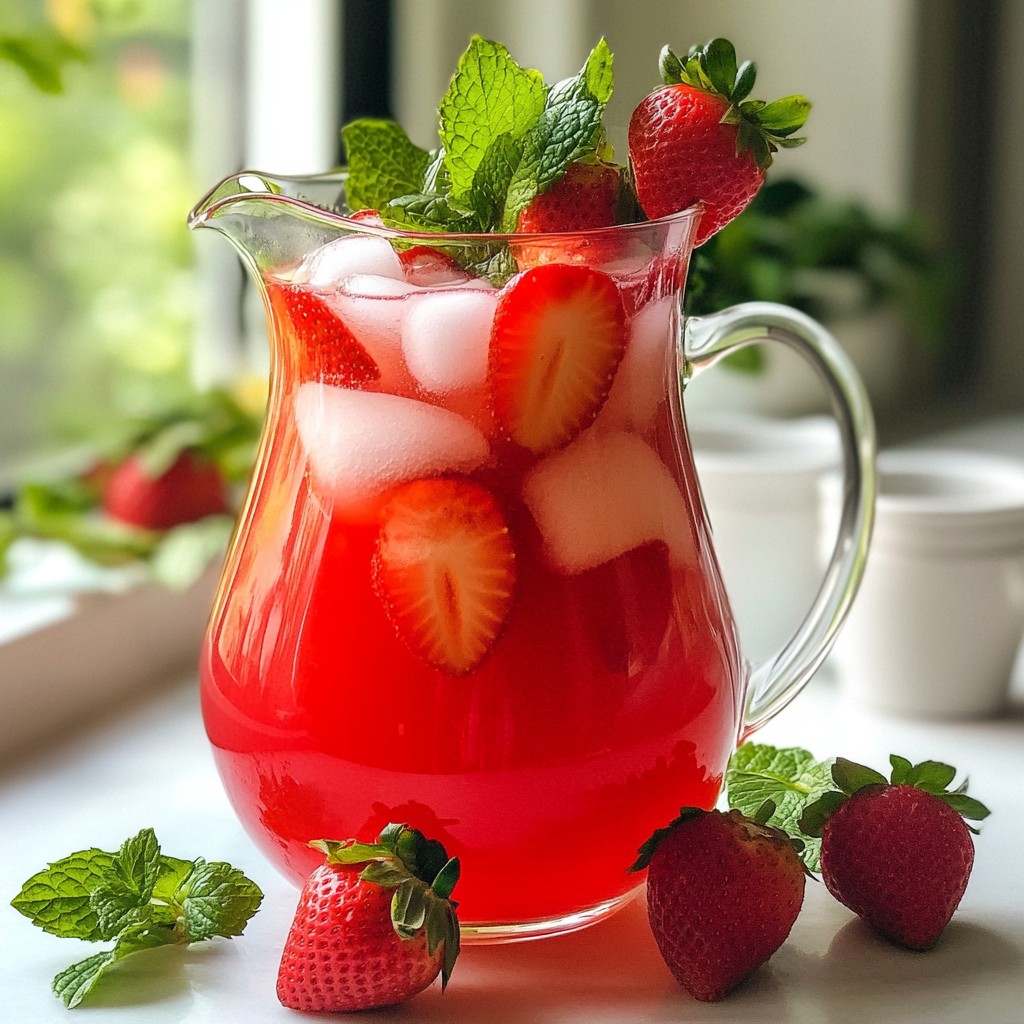 Strawberry Mint Agua Fresca Refreshing Summer Drink
