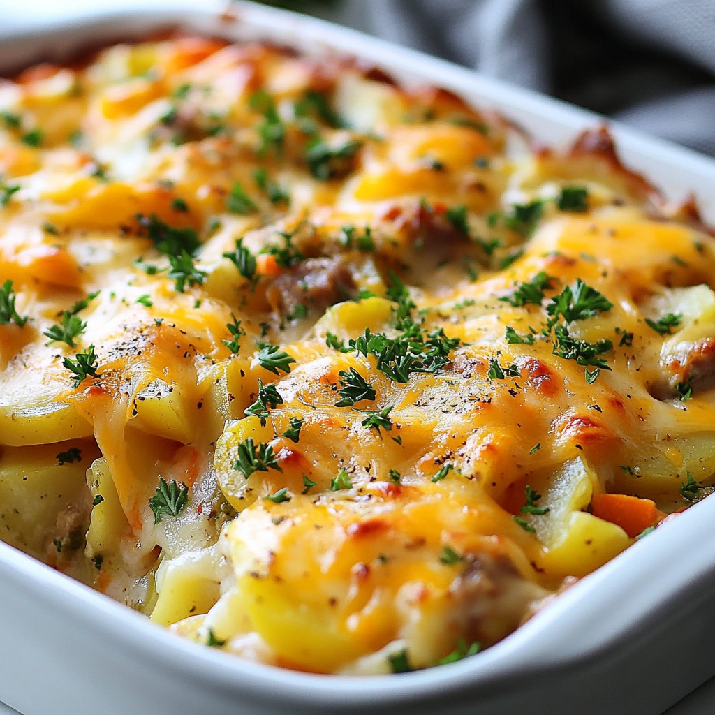 Vegetable Potato Casserole with Chicken Sausage Delight