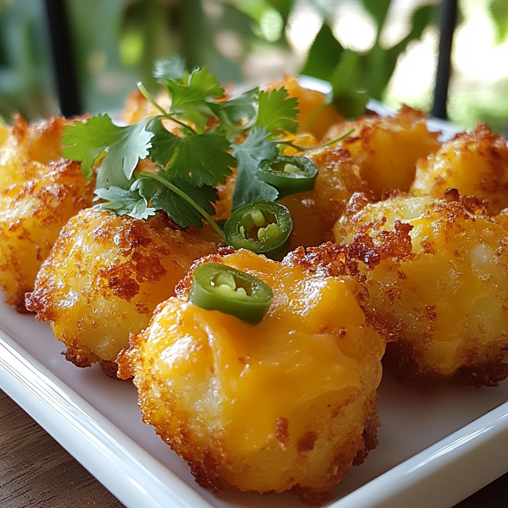 Crispy Potato Tots with Cheese and Jalapeños Delight