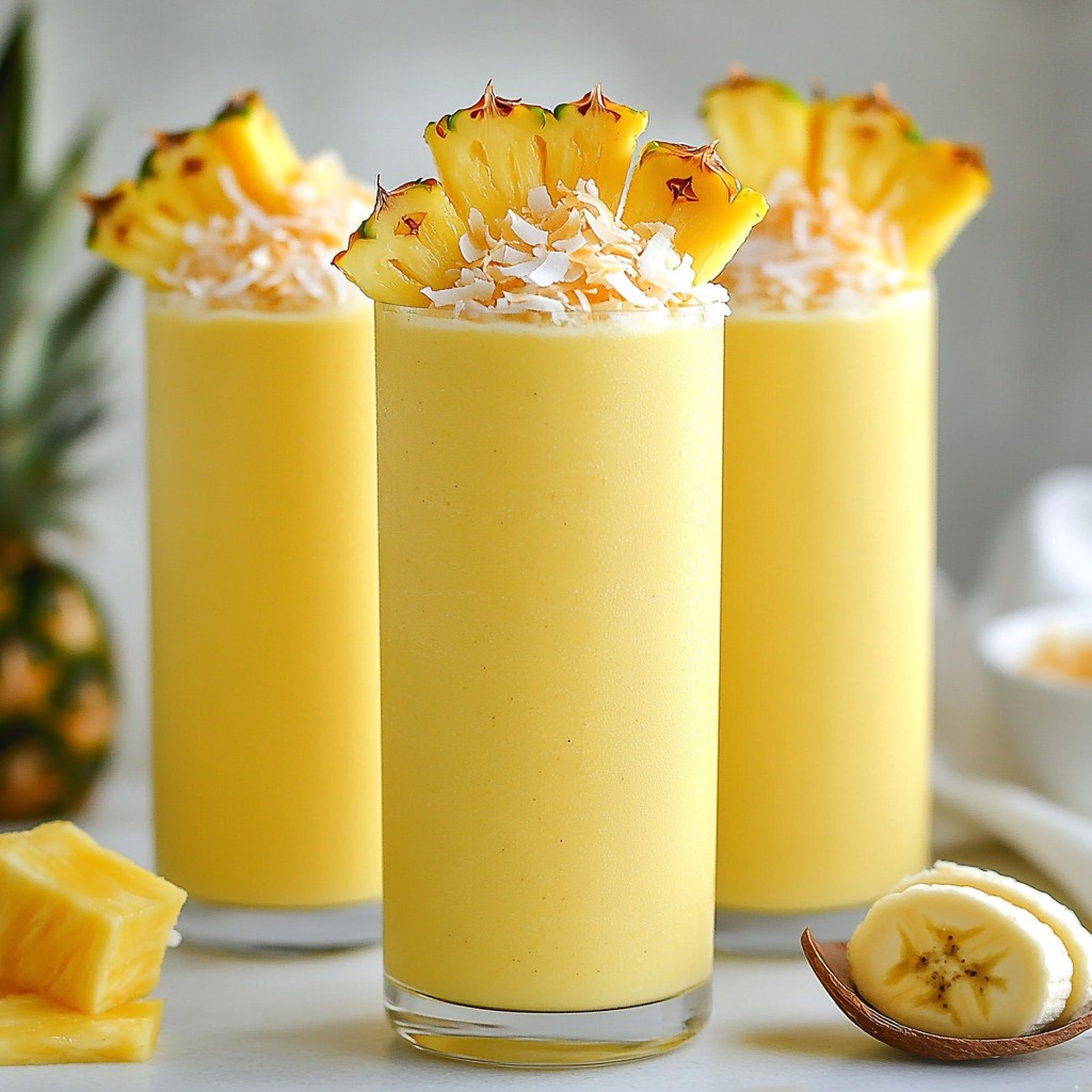Tropical Pineapple Coconut Smoothie Refreshing Recipe