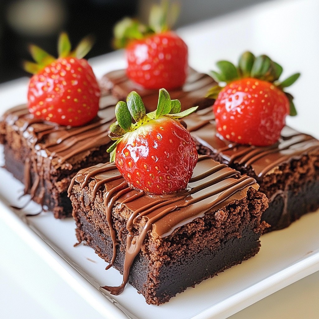 Chocolate Covered Strawberry Brownies Delicious Treat