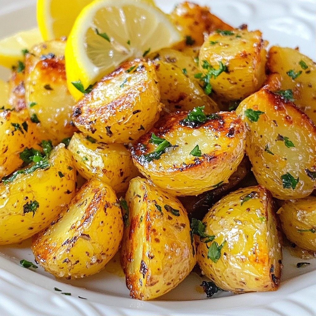 Crispy Potatoes with Lemon Garlic Sauce Delightful Dish
