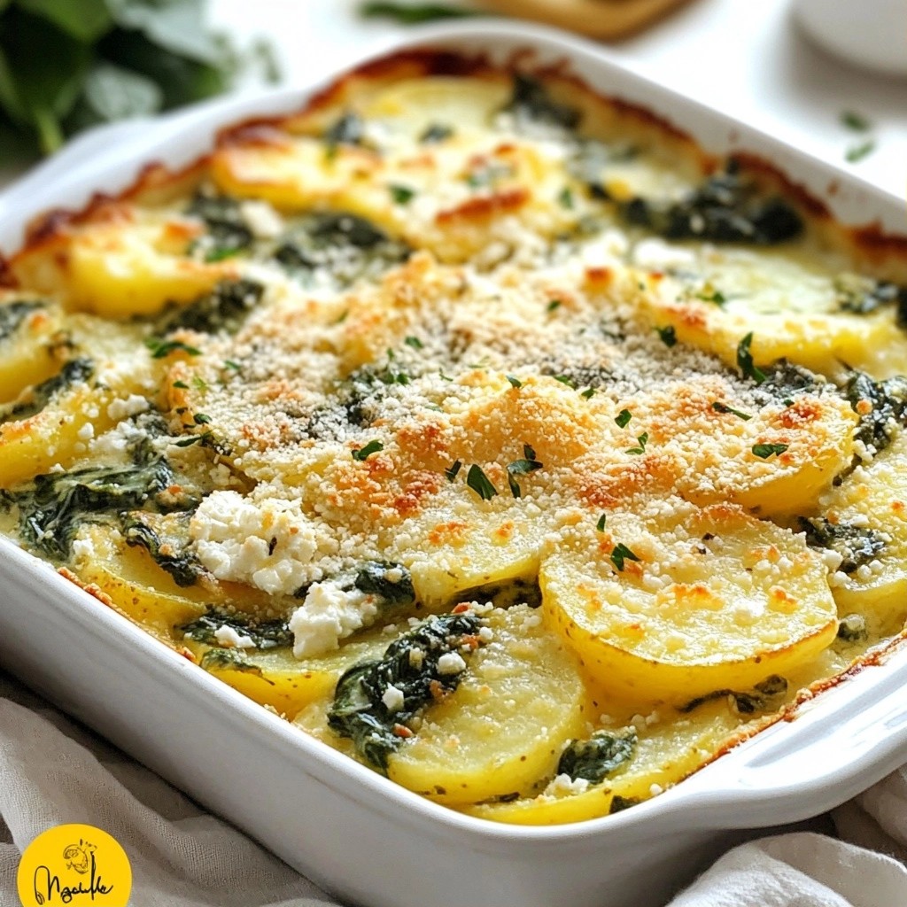 Creamy Potato Casserole with Spinach and Feta Delight