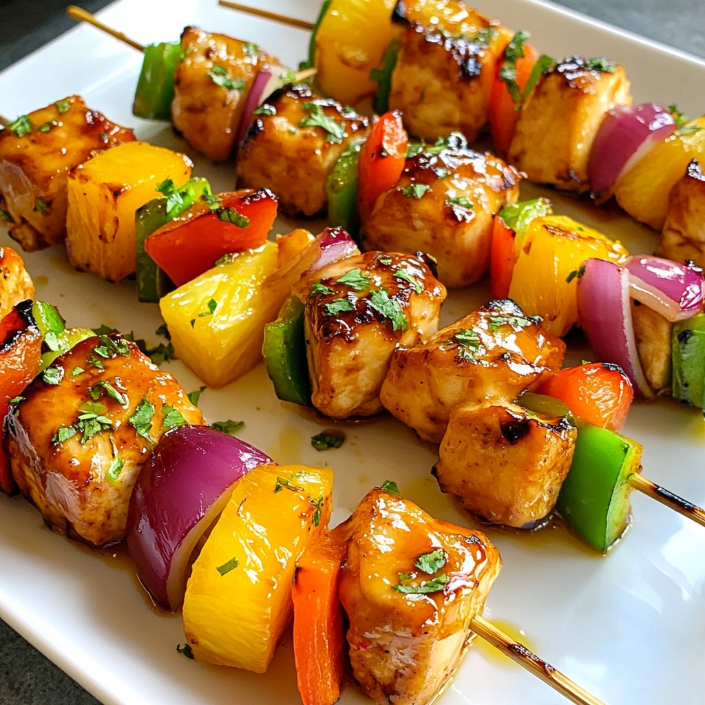 Teriyaki Chicken Pineapple Kabobs Savory Grill Treat