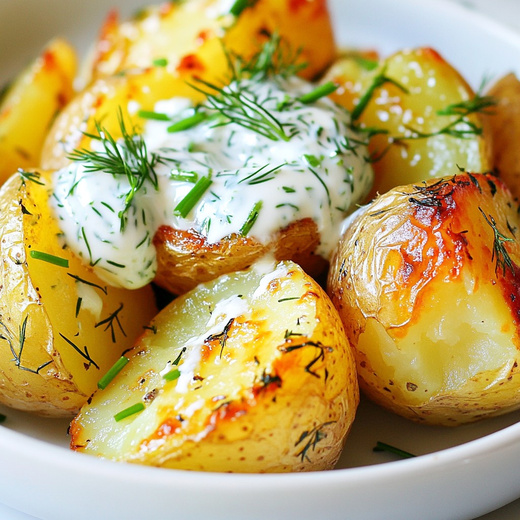 Herbed Baked Potato with Yogurt Dill Sauce Delight